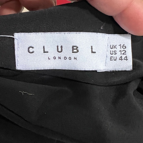 Club L Black Asymmetric Neck Cut Out Maxi Dress With Open Back Detail US12 - Picture 6 of 6